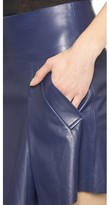 Thumbnail for your product : Vince Drop Yoke Pleated Leather Skirt