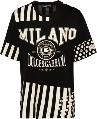 Dolce & Gabbana Logo Patch V-Neck T-Shirt - ShopStyle