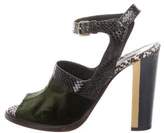 Thumbnail for your product : Dries Van Noten Snakeskin-Trimmed Sandals