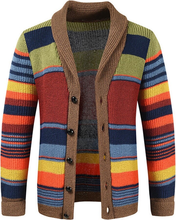 Men's Button Cardigan Shawl Sweater ShopStyle UK