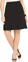 Thumbnail for your product : Amy Byer Plus Size Black Stretch Suiting Pleated A-Line Skirt