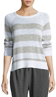 Eileen Fisher Organic Linen-Cotton Slub Striped Sweater