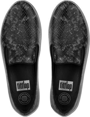 FitFlop Snake-Embosssed Leather Loafers