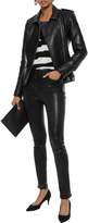 Thumbnail for your product : IRO Dumont Ruffle-trimmed Leather Biker Jacket