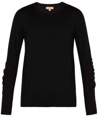 Burberry Checked Merino Wool Sweater - Mens - Black
