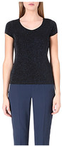 Thumbnail for your product : Armani Collezioni Sparkle glittered stretch-jersey top