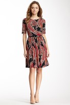 Thumbnail for your product : Ellen Tracy Paisley Belted Dress