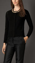 Thumbnail for your product : Burberry Chain Detail Wool Cashmere Cardigan