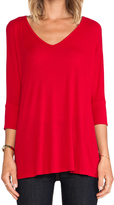 Thumbnail for your product : Michael Lauren Dylan 3/4 V Neck Draped Tee