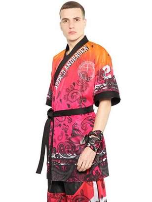 Gradient Printed Techno Mesh Kimono