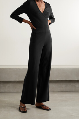 Skin + Net Sustain Athena Reversible Organic Pima Cotton-blend Jersey Pajama Pants - Black