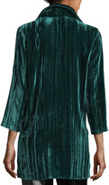 Thumbnail for your product : Caroline Rose Plus Size Long Crinkled Velvet Shirt