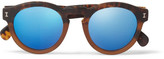Thumbnail for your product : Illesteva Leonard Round-Frame Acetate Mirrored Sunglasses