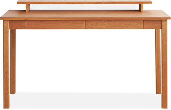 Groove Interior Rectangular Solid Wood with 2 drawers desk