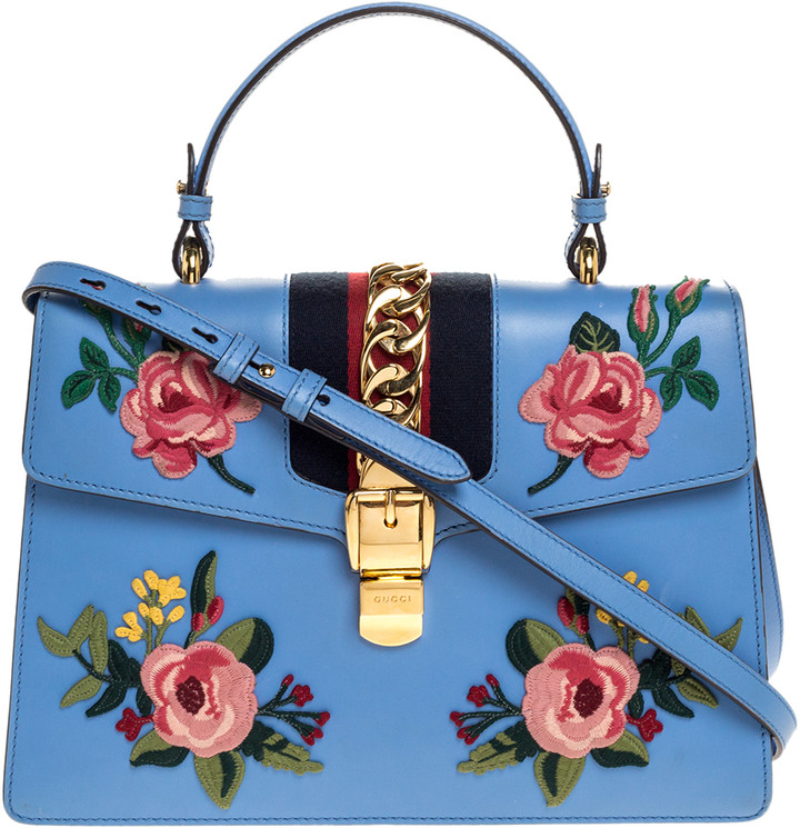 gucci blue floral bag
