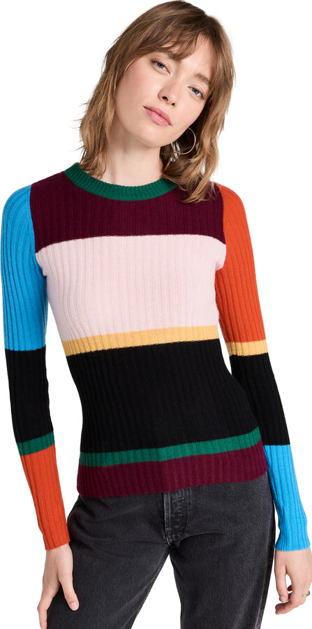 Autumn Cashmere High-low Colorblocked Cashmere Sweater in Black Womens Clothing Jumpers and knitwear Jumpers 