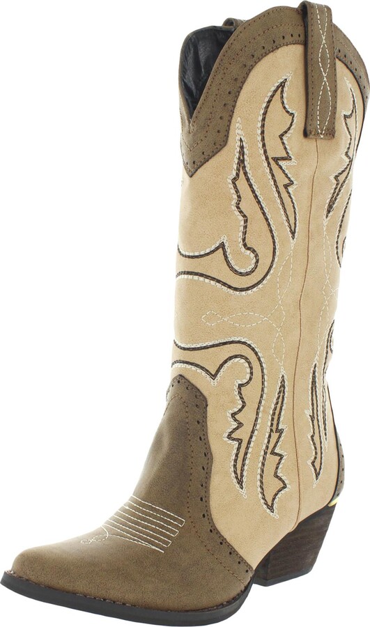 Very Volatile Raspy Womens Mid Calf Pull On Cowboy, Western Boots