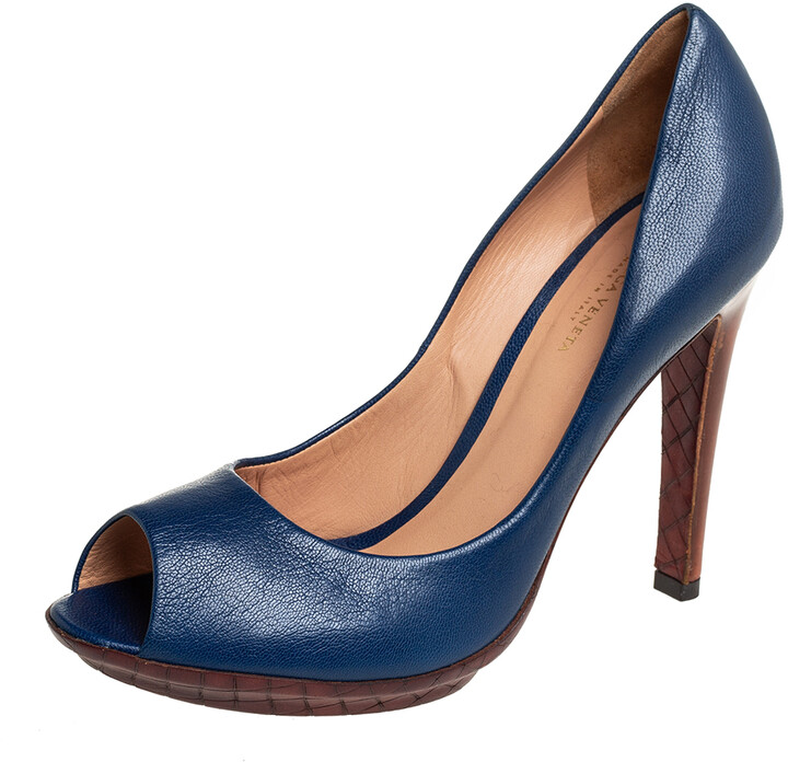 navy peep toe pumps