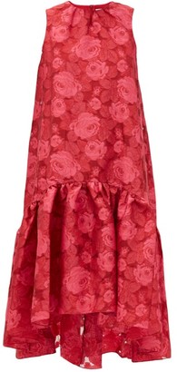 Erdem Winsloe Drop-hem Floral-jacquard Organza Dress - Pink