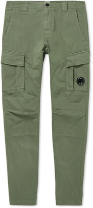 C.P. Company Slim-Fit Tapered Garment-Dyed Stretch-Cotton Sateen Cargo Trousers