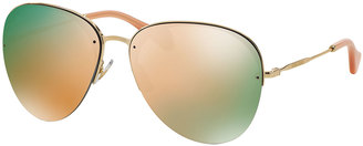Miu Miu Oversized Metal Aviator Sunglasses, Pink/Golden