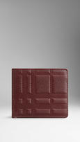 Thumbnail for your product : Burberry Embossed Check Leather Folding Wallet