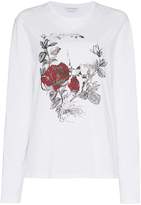 Thumbnail for your product : Alexander McQueen Gothic Rose Skull print cotton long sleeve t shirt