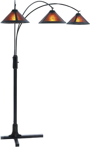 Nova of California Mica Arc Floor Lamp in Bronze, Size: 3 light