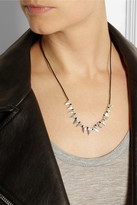 Thumbnail for your product : Dezso by Sara Beltràn Baby Shark Tooth woven cotton and silver necklace