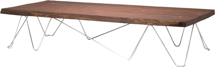 Tréology Modern Organic Live Edge Slab Reflect Coffee Table Made From Ancient Wood