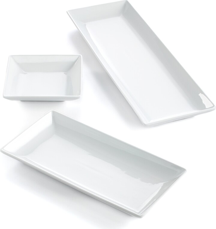 Pack Of 3 Plastic Serving Trays, Plastic Trays, Small Rectangular