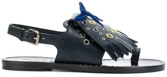 Burberry Kiltie Fringe Leather sandals