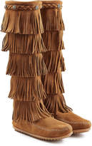 Thumbnail for your product : Minnetonka Fringed Suede Knee Boots with Studs