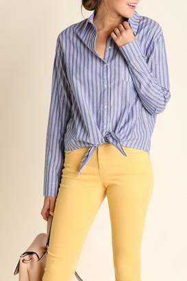 Umgee USA Striped Button Up Blouse