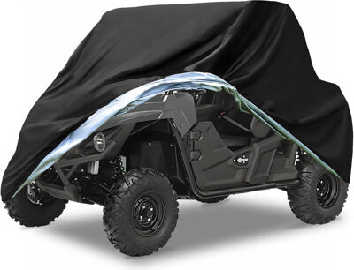 CUSTOM BUILT-IN VACUUM SYSTEMS UTV Covers Heavy Duty - Side By Side Cover Waterproof 300D Outdoor 114.17"X 59.06"X 74.80"(290X150x190 Cm)