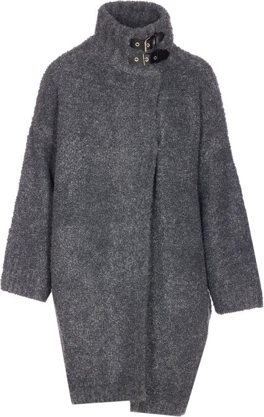 Liu Jo Buckled Collar Knitted Coat