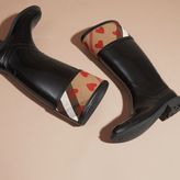 Thumbnail for your product : Burberry Heart And House Check Rain Boots