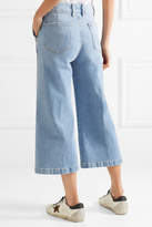 Thumbnail for your product : Frame Twisted Cropped High-rise Wide-leg Jeans - Light denim