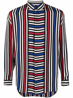 Saint Laurent Striped Silk Shirt - ShopStyle