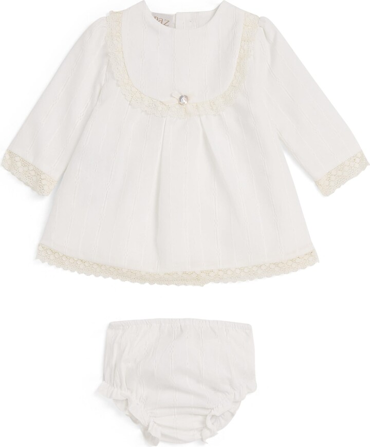 Paz Rodriguez Cotton-Blend Lace Dress and Bloomers Set