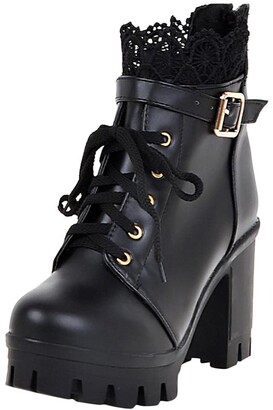 Ladies Black Lace Up Boots | Shop the world's largest collection 