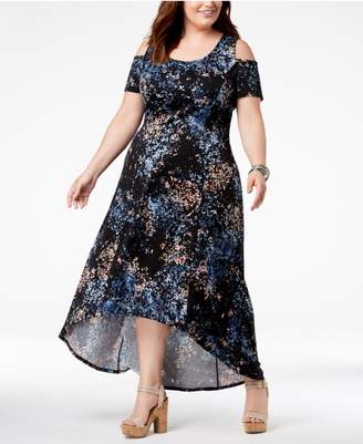 NY Collection Plus and Petite Plus Size Cold-Shoulder Fit and Flare Dress
