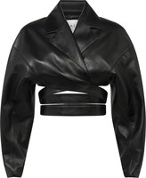 Crossover Cropped Leather Jacket 