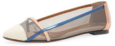 Thumbnail for your product : Fendi PVC Ballerina Flat, Ivory/Smoke/Lychee