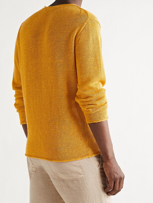 Inis Meáin Slub Linen and Silk-Blend Sweater - Men - Yellow - M