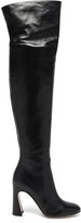 Thumbnail for your product : Gianvito Rossi Curve-heel 100 Leather Knee-high Boots - Black