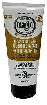 Magic Razorless Cream Shave Light Fresh Scent 6oz Tube