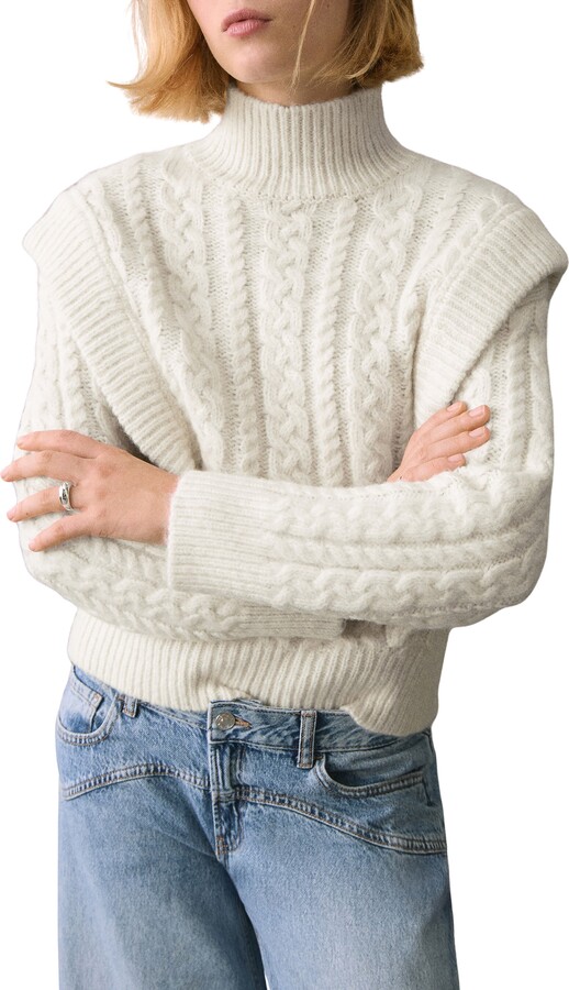 MANGO TEEN Perkins Mock Neck Sweater