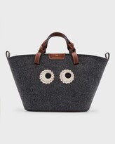 Thumbnail for your product : Anya Hindmarch Small Eyes Tote Bag in Recycled Felt With Smooth Eco Leather