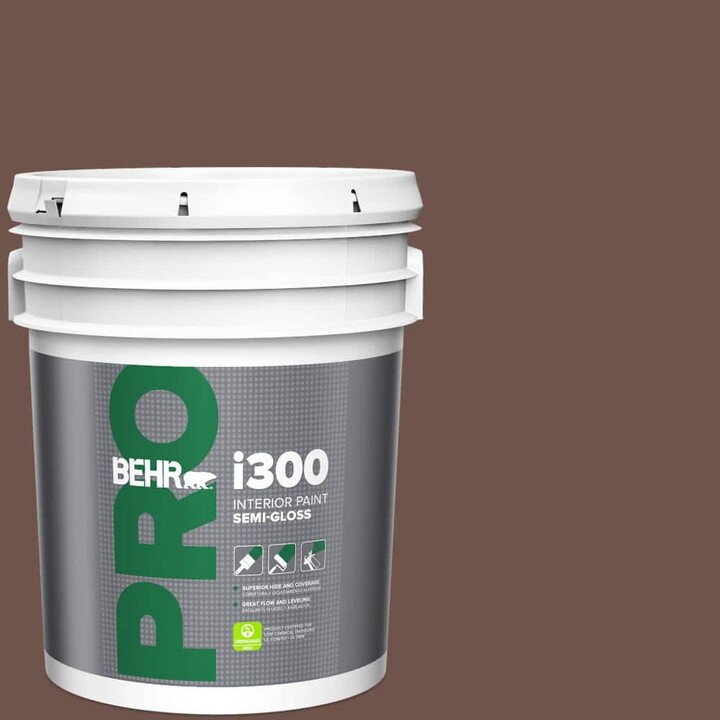 BEHR PRO 5 gal. #N150-6 Coffee Beans Semi-Gloss Interior Paint